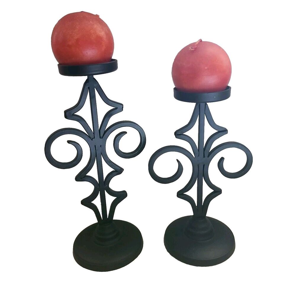 Black Iron Candle Stick Holders Candles Goth Grunge Masculine Halloween Fun